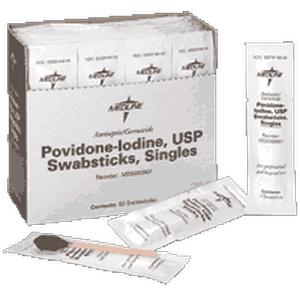Medline Povidone Iodine 10 Percent USP Swabsticks